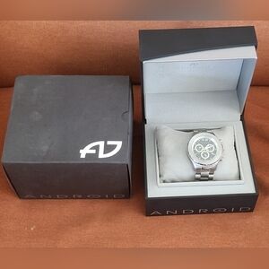 Android Quarts Men’s Stainless Steel Chronograph Watch, AD 302, New Open Box